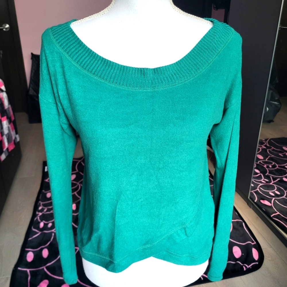 Green Teal Turquoise Knit Sweater Amercrombie & Fitch